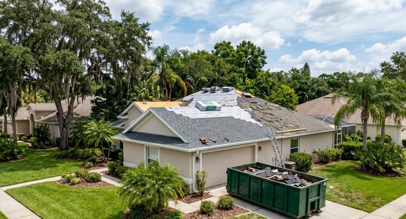Commercial roof installation in Brooksville, FL by Protech Roofing.